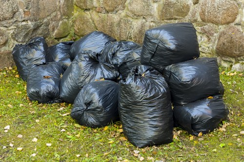 Employees participating in waste reduction program